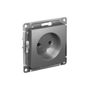 Розетка 1-м СП AtlasDesign 16А IP20 без заземл. без защ. шторок механизм сталь SE ATN000941