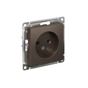Розетка 1-м СП AtlasDesign 16А IP20 без заземл. без защ. шторок механизм мокко SE ATN000641