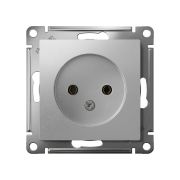 Розетка 1-м СП AtlasDesign 16А IP20 без заземл. без защ. шторок механизм алюм. SE ATN000341
