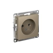 Розетка 1-м СП AtlasDesign 16А IP20 без заземл. без защ. шторок механизм шампань SE ATN000541