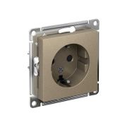 Розетка 1-м СП AtlasDesign 16А IP20 с заземл. защ. шторки механизм шампань SE ATN000545