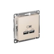 Розетка USB AtlasDesign тип A+A 5В 1х2.1А 2х1.05А механизм беж. SE ATN000233