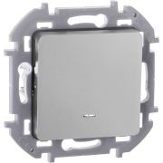 Переключатель 1-кл. Inspiria 10А IP20 250В 10AX с подсветкой/индикацией механизм алюм. IEK 673662