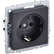 Розетка BRITE РС11-1-0-БрЧ 16А с заземл. без защ. шторки механизм черн. IEK BR-R11-16-K02