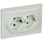 Розетка 2-м СП BRITE РС12-3-БрЖ 16А в сборе с заземл. без защ. шторок жемчуж. IEK BR-R21-16-K36-F
