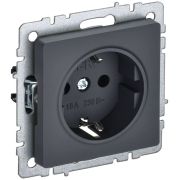 Розетка 1-м СП BRITE РС11-1-0-БрГ 16А с заземл. без защ. шторки механизм графит IEK BR-R11-16-K53