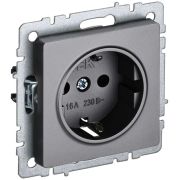 Розетка 1-м СП BRITE РС11-1-0-БрС 16А с заземл. без защ. шторки механизм сталь IEK BR-R11-16-K46