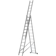 Лестница трехсекционная 3х12 H=343/594/841см 17.83кг усиленная алюм. FIT 65438