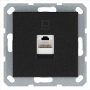 Розетка компьютерная 1-м RJ45 IP20 кат. 5E механизм антрацит Jasmart G6105B