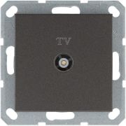 Розетка телевизионная проходная TV Ф9.5мм механизм мокко Jasmart G6002Z