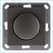 Светорегулятор поворотно-нажимной (диммер) LED 30-400Вт 1gang 2way механизм мокко Jasmart G4012Z