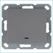 Выключатель 1-кл. 10А IP20 с подсветкой механизм алюм. Jasmart G3011NS