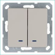 Выключатель 2-кл. 10А IP20 с подсветкой механизм тауп Jasmart G3023NT