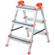 Лестница-стремянка двусторонняя 3 ступ. Н=67.5см 4.0кг стальная КУРС 65392