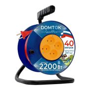 Удлинитель на катушке 4х40м без заземл. 10А IP20 2.2кВт ПВС 2х1 DOMTOK 2439