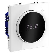 Терморегулятор электронный S70 с индикацией и датчиком для теплого пола механизм бел. глянцевый Voltum VLS070101