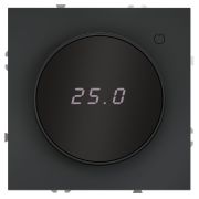 Терморегулятор электронный S70 с индикацией и датчиком для теплого пола механизм графит Voltum VLS070107