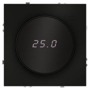 Терморегулятор электронный S70 с индикацией и датчиком для теплого пола механизм черн. матов. Voltum VLS070108