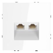 Розетка компьютерная 2-м СП S70 RJ45 + RJ45 кат.6 механизм бел. глянцевый Voltum VLS060201