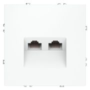 Розетка компьютерная 2-м СП S70 RJ45 + RJ45 кат.6 механизм бел. матов. Voltum VLS060202