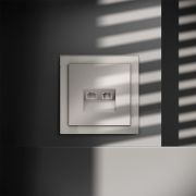 Розетка компьютерная 2-м СП S70 RJ45 + RJ45 кат.6 механизм кашемир Voltum VLS060203