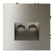 Розетка компьютерная 2-м СП S70 RJ45 + RJ45 кат.6 механизм шелк Voltum VLS060204