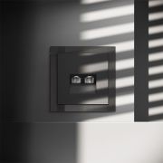 Розетка компьютерная 2-м СП S70 RJ45 + RJ45 кат.6 механизм черн. матов. Voltum VLS060208