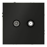 Розетка телевизионная оконечная TV + SAT 2-м СП S70 механизм черн. матов. Voltum VLS060408