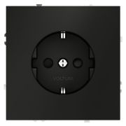 Розетка 1-м СП S70 16А с заземл. защ. шторки механизм черн. матов. Voltum VLS040208