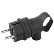 Вилка угловая VX12-B-IP44 16А IP44 с заземл. с кольцом каучук черн. Эра Б0069323