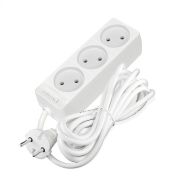 Удлинитель 3х3м без заземл. 10А IP20 2.2кВт ПВС 2х0.75 бел. DOMTOK 2371