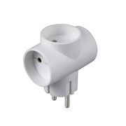 Разветвитель 3-м без заземл. 10А 2200Вт 250В Т-образ. бел. DОМТОК 2662