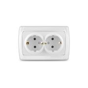 Розетка 2-м СП Маргарита 16А IP20 с заземл. бел. UNIVersal М0128