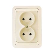 Розетка 2-м СП Mimoza 16А IP20 без заземл. крем./крем. Makel 25017