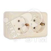 Розетка 2-м ОП Олимп 16А IP20 с заземл. сл. кость UNIVersal Б-О0128