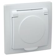 Розетка 1-м СП Кварта РСб10-3-КБ 16А IP20 с заземл. с крышкой бел. GENERICA ERK15-K01-16-DM