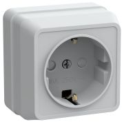 Розетка 1-м ОП Октава РСш20-3-ОБ 16А IP20 с заземл. защ. шторки бел. GENERICA ERO14-K01-16-DC