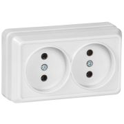 Розетка 2-м ОП Октава 10А IP20 без заземл. бел. GENERICA ERO20-K01-10-DC
