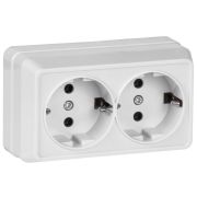 Розетка 2-м ОП Октава РС22-3-ОБ 16А IP20 с заземл. бел. GENERICA ERO21-K01-16-DC