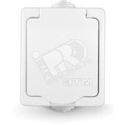 Розетка 1-м ОП Аллегро 16А с защ. крышкой защ. шторки с заземл. IP54 бел. UNIVersal 5563286