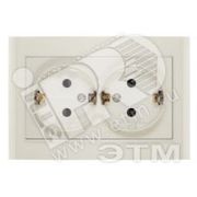 Розетка 2-м СП Бриллиант 16А IP20 с заземл. защ. шторки сл. кость UNIVersal 7948769