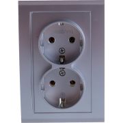 Розетка 2-м СП Бриллиант 16А IP20 с заземл. серебр. UNIVersal 7949780