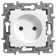 Розетка 1-м СП Etika 16А IP20 250В 2P без заземл. немецк. стандарт винтов. клеммы механизм бел. IEK 672220