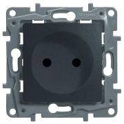 Розетка 1-м СП Etika 16А IP31 250В 2P без заземл. защ. шторки немецк. стандарт винтов. клеммы механизм антрацит IEK 672634