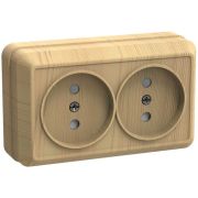 Розетка 2-м ОП Октава 10А IP20 без заземл. сосна GENERICA ERO20-K03-10-DC