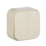 Переключатель проходной 2-кл. ОП Quteo 10А IP20 250В сл. кость IEK 782236