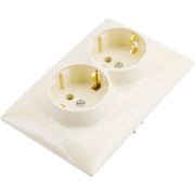 Розетка 2-м СП Селена РС16-372 16А IP20 с заземл. сл. кость Кунцево 8148