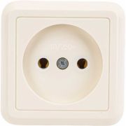 Розетка 1-м ОП Оптима РА10-375 10А IP20 без заземл. с монтаж. пластиной сл. кость Кунцево 8035