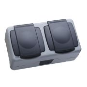 Розетка 2-м ОП 16А IP55 сер. Makel 36064206