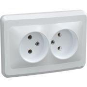Розетка 2-м СП Вега РС12-2-ВБ без заземл. контакта без защ. штор 10А бел. GENERICA ERV20-K01-10-DM